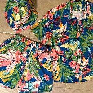MENS TROPICAL 3PC SHORT  SET  SIZE SMALL